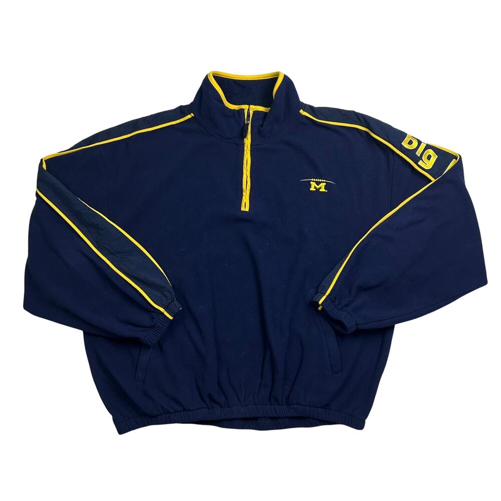 Vintage Y2K University of Michigan Puma Quarter-Zip Sweater